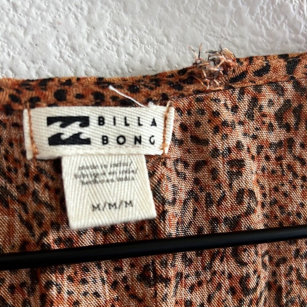 NWT Billabong Spring Romance Leopard Print Wrap Dress Long Sleeve Medium - Picture 5 of 10